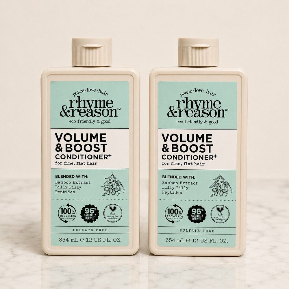 2 Pack Rhyme & Reason Volume & Boost Conditioner 12 fl oz Fine Hair Eco Friendly